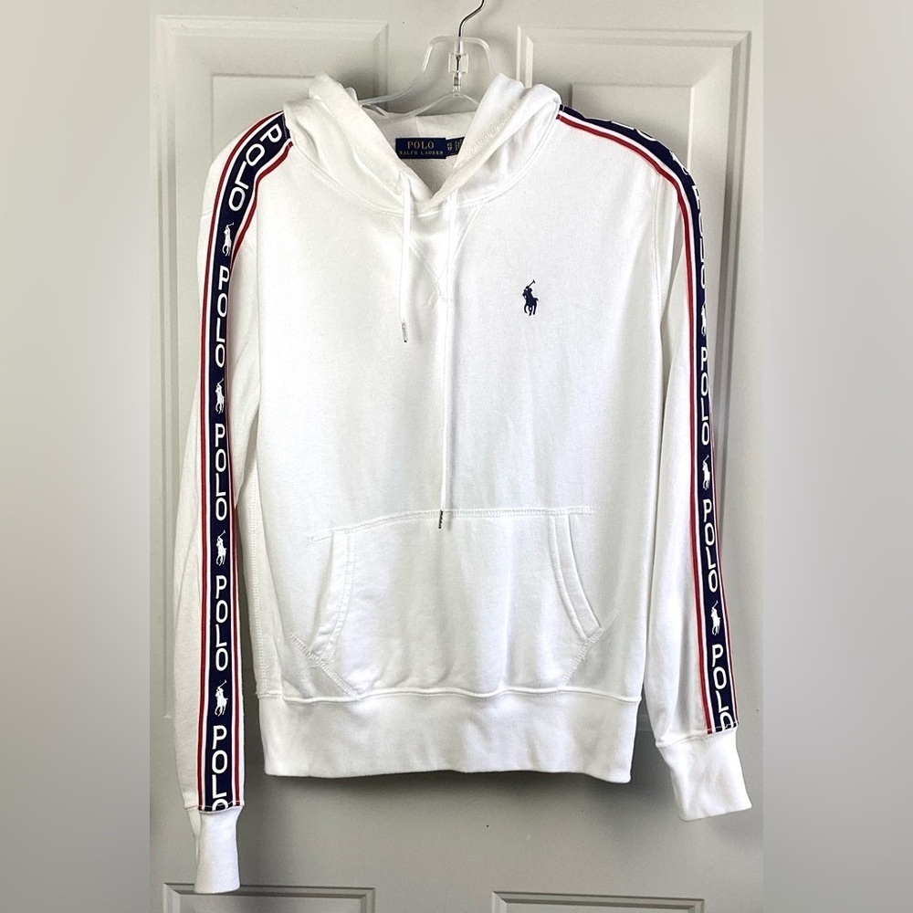 Polo Ralph Lauren Pink Pony distressed hoodie Size XS/TP WHITE
